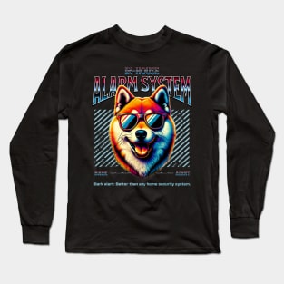 Bark Alert Shiba Inu Dog Long Sleeve T-Shirt